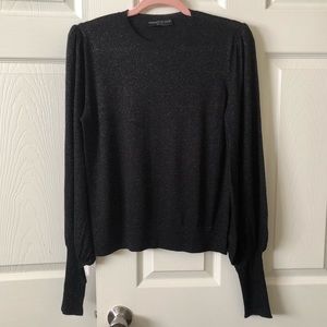 NWOT Generation love black metallic long balloon sleeve S/M